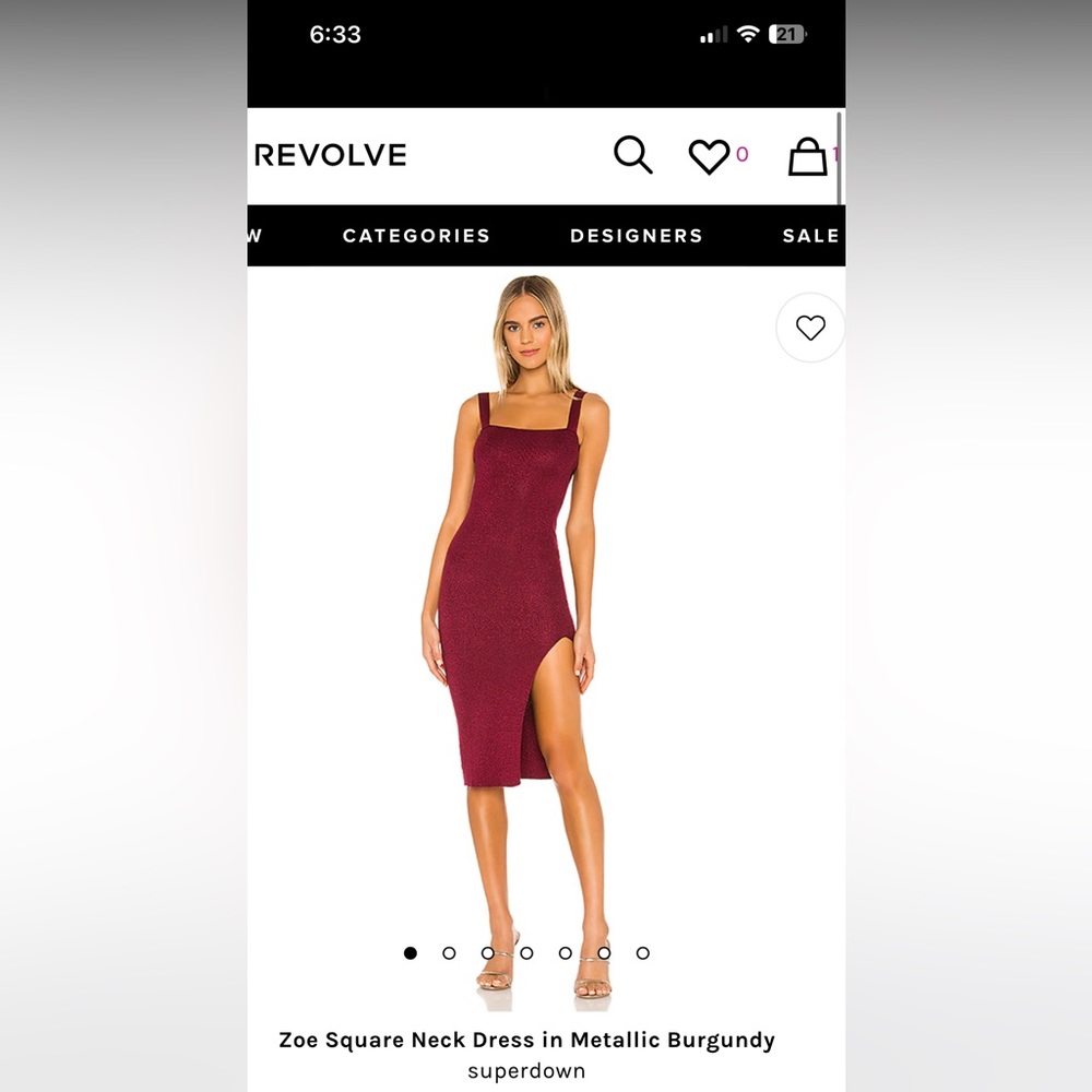 Superdown maroon stretch knit dress. Subtle sparkle. Size S